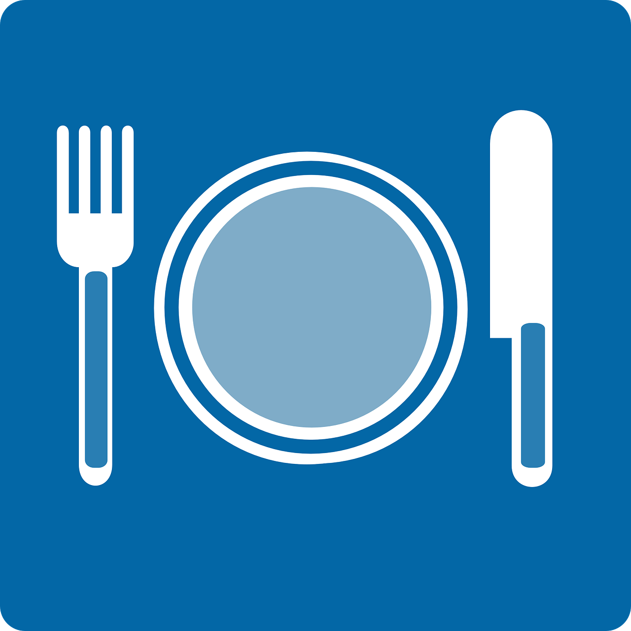 dishes, plate, fork