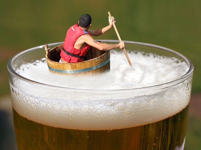 beer, afloat, drifting